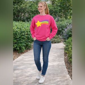 Disney Gravity Falls Mabel Shooting Star Pink Sweatshirt Sz XL Y2K Kidcore NWT